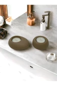 Drop&Spot Minimal Dekoratif Beton Tealight Mumluk 2'li Set Vizon - 2