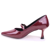 Dagoster DZA07-389100 Bordo Rugan Stiletto Topuklu Kadın Ayakkabı - 3