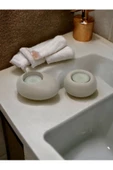 Drop&Spot Minimal Dekoratif Beton Tealight Mumluk 2'li Set Alaçatı - 1