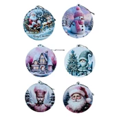 yılbaşı ağaç süsleri,yeni yıl süsleri,ahşap desenli yılbaşı ağaç süsü - 3