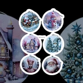 yılbaşı ağaç süsleri,yeni yıl süsleri,ahşap desenli yılbaşı ağaç süsü - 1