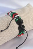 Karışık Renk İpli Deri Erkek Bileklik - TJ-EB3583 - 2