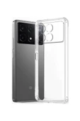 Xiaomi Poco X6 Pro Uyumlu Şeffaf Kamera Korumalı Darbe Önleyici Esnek Silikon Kılıf - 1