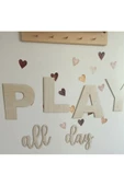Play All Day Ahşap Yazı - 2