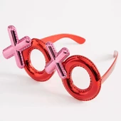 Kırmızı Renk Xoxo Yazılı Parti Gözlüğü 17x7 cm - 1
