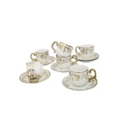 Sudedi Home Beyaz Gold Desenli Porselen 6 Kişilik Fincan Takımı YX-230140 - 3