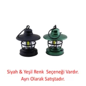 Kamp Lambası Pilli Ledli Beyaz Işıklı El Feneri Işıldak Portatif Taşınabilir Küçük Gece Lamba Yeşil - 8
