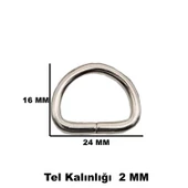 Anahtarlık Montaj Halkası D Çanta Bağlantı Halkası 24x16 MM (1000 Adet)  Gümüş - 4