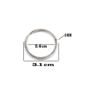 Zincirsiz Boş Yassı Model Anahtarlık Halkası  3.1 CM (50 Adet)  Gümüş - 2