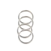 Zincirsiz Boş Yassı Model Anahtarlık Halkası  3.1 CM (50 Adet)  Gümüş - 1