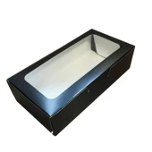 Pencereli Karton Kutu Düz Renk 20X10X5 CM  (10 Adet) Siyah - 1
