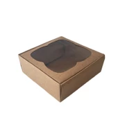 Çerçeveli Karton Kutu 9X9X3 CM (50 Adet)  Kraft - 1