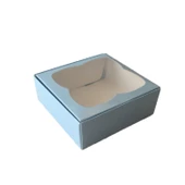Çerçeveli Karton Kutu 9X9X3 CM (50 Adet)  Mavi - 1