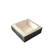 Çerçeveli Karton Kutu 9X9X3 CM (50 Adet)  Gümüş - 1