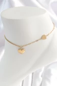 316L Çelik Gold Renk Kalp Model Kadın HalHal - TJ-HH1526 - 1