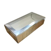 Pencereli Karton Kutu Düz Renk 20X10X5 CM  (10 Adet) Gümüş - 1