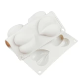 Silikon Kek Kalıp Çikolata Bombeli Desenli Kalp Kalıbı Mum Şeker Ham. Taş Tozu Kalıbı 8 Li thumbnail 2