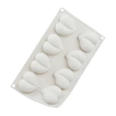 Silikon Kek Kalıp Çikolata Bombeli Desenli Kalp Kalıbı Mum Şeker Ham. Taş Tozu Kalıbı 8 Li thumbnail 3