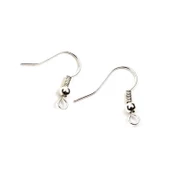 Çengelli Küpe Kancası 10 Çift (20 Adet) Gümüş - 1