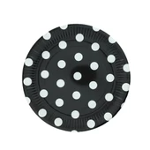 Tabak Karton Puantiyeli Siyah 23 Cm (8 Adet) - 1