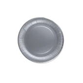 Karton Tabak Düz Renk 23 Cm (8 Adet)  Gümüş - 1