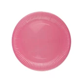 Karton Tabak Düz Renk 23 Cm (8 Adet)  Pembe - 1