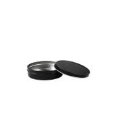 Yuvarlak Teneke Kutu Bal Ve Şeker Kutusu 7x2  CM (12 Adet)  Siyah thumbnail 2