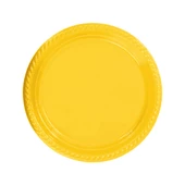 Tabak Plastik 22 Cm (25 Adet)  Sarı - 1