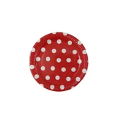 Tabak Karton Puantiyeli Kırmızı 23 Cm (8 Adet) - 1