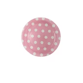 Tabak Karton Puantiyeli Pembe 23 Cm (8 Adet) - 1