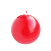 Dekoratif Top Mum  Küre Yuvarlak Mum PARLAK Renk 8 CM  Kırmızı - 1