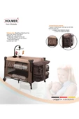 HOLMER Maxi Comfort Coolstyle (Anne Yanı-Deluxe Kumaş) Premium Dönenceli Oyun Parkı/Anne Yanı 70x110cm Bej - 3