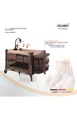 HOLMER Maxi Comfort Coolstyle (Anne Yanı-Deluxe Kumaş) Premium Dönenceli Oyun Parkı/Anne Yanı 70x110cm Bej - 5