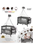 HOLMER Coolstyle Cibinlikli Anne Yanı Oyun Parkı 70x110cm Gri+Aloevera Yatak - 3