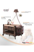 HOLMER Coolstyle (Anne Yanı -Deluxe Kumaş) Cibinlikli Dönenceli Oyun Parkı 70x110cm Bej + Aloevera Yatak - 7