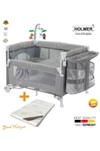 HOLMER Maxi Comfort Coolstyle Anne Yanı-deluxe Kumaş Premium Oyun Parkı Gri Aloevera Yatak 70x110 Cm - 1
