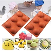 Silikon Yarım Küre Şekilli Top Çikolata Kek Kalıbı 6 lı BT008 - 2