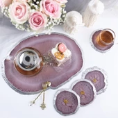 Epoksi Büyük Kristal Köşeli Bardak Altlığı 4 lü Set - 2