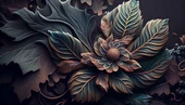 3 Boyutlu Yaprak Desenli Duvar Kağıdı - 6