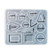 Epoksi Silikon Kalıp 12 li Ortası Açık Şekiller Takı Kalıbı E125 thumbnail 2