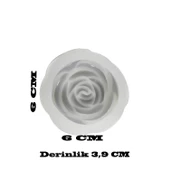 Epoksi Silikon Kalıp Yuvarlak Gül Desenli  6 CM E39 - 2