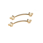 Defne Zamak Kulp Yonca Desenli Model 14 CM (2 Adet)  Gold - 1