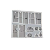 Epoksi Silikon Kalıp  Çoklu Onüçlü Bitişik Kalp 15 CM 15 - 2