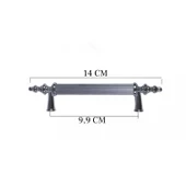 Kulp Silindir Çizgili  Zamak Kulp  Model 14 CM (2 Adet)  Gümüş - 2