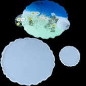 Epoksi Silikon Kalıp  YERLİ ÜRETİM Büyük Tepsi Kenarı Dalgali Model 30 CM thumbnail 2