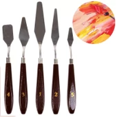Palet Bıçakları Spatula Yağlı Akrilik Boya Sanatçı Seti Bıçağı 1 2 3 4 5 - 1