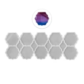 Epoksi Silikon Kalıp Altıgen Tırtıklı Kenar Bardak Altı Ve Magnet Kalıbı 6.8 CM 10 Lu - 1