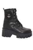 Mergenshoes 3088 Siyah Fermuarlı Bağcıklı Kadın Bot Ayakkabı - 1