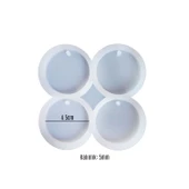 Epoksi Silikon Kalıp Delikli Yuvarlak Anahtarlık Kolye Kalıbı 4 Lü - 2