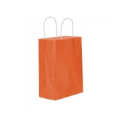 Kağıt Hediye Çantası Düz Renk Büyük Boy 25X31 CM (25 Adet)  Turuncu - 1